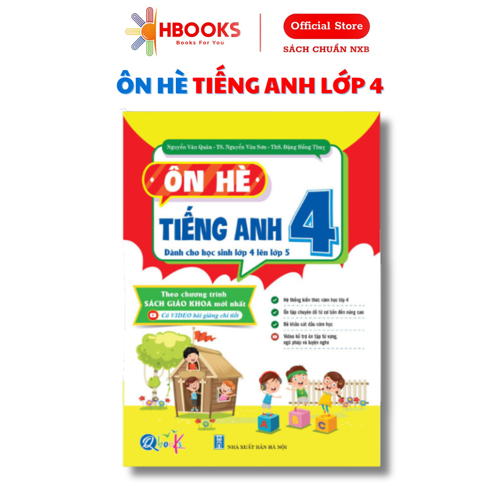 Sách - Ôn Hè Tiếng Anh Lớp 4 - Dành cho học sinh lớp 4 lên 5 (1 cuốn) - Qbooks