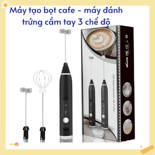 Máy tạo bọt cafe , máy đánh trứng cầm tay, máy đánh trứng Milk Frother 3 Tốc Độ Loại Sạc Điện.