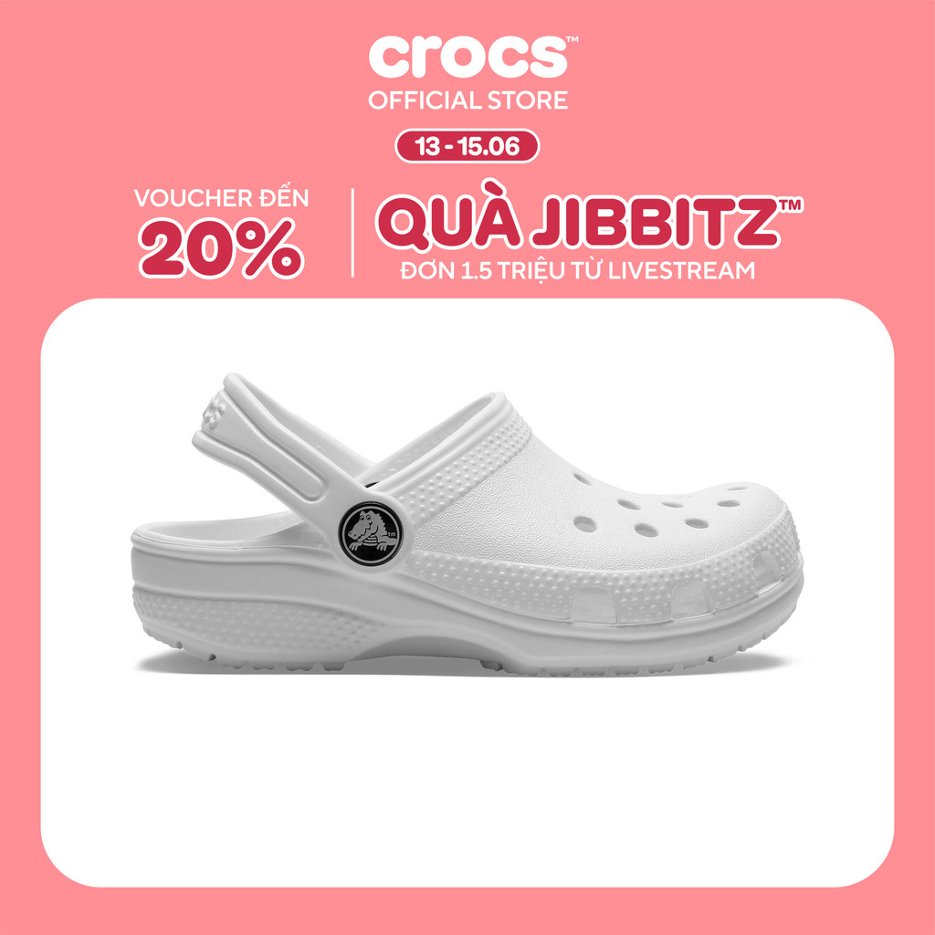 Giày Clog Trẻ Em Crocs Classic - White - 206991-100