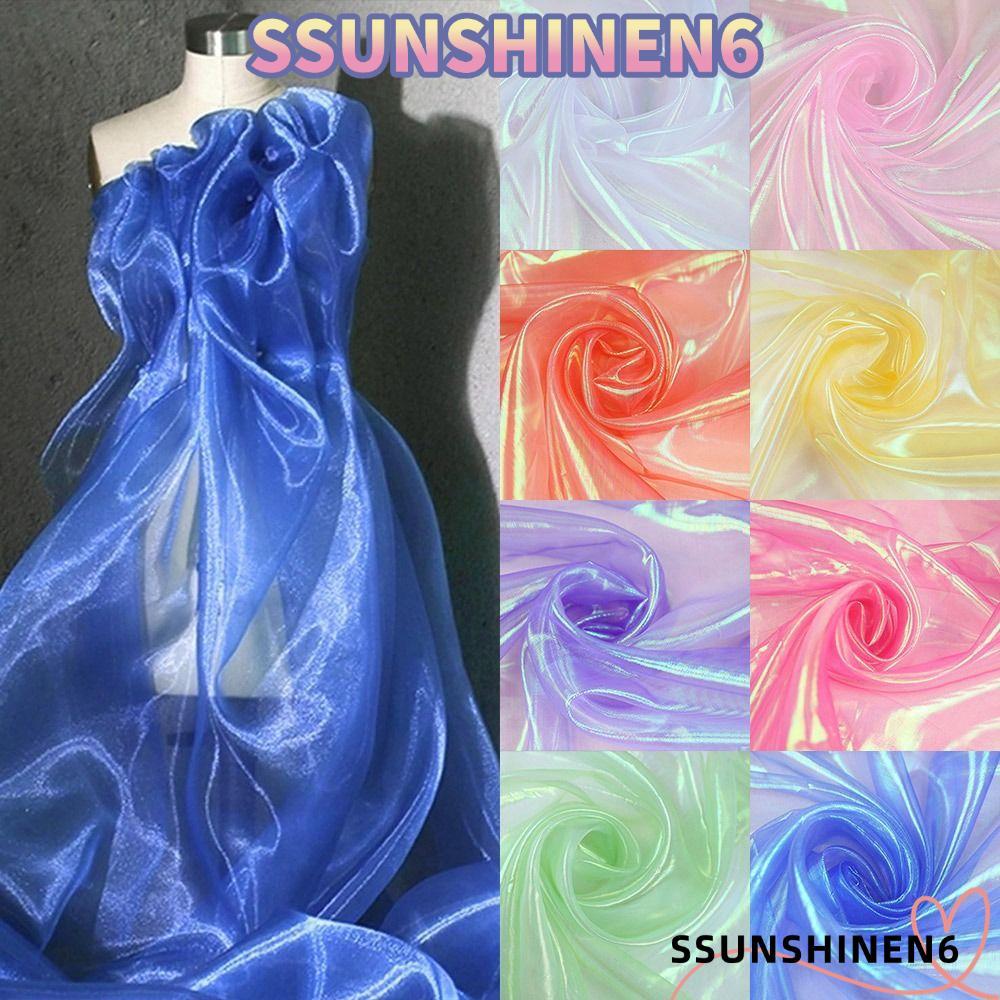 SSUNSHINEN6 Vải Organza, Vải tuyn Laser Sáng Bóng Mỏng, Trang Trí Vải Tulle Trong Suốt Organza Váy V