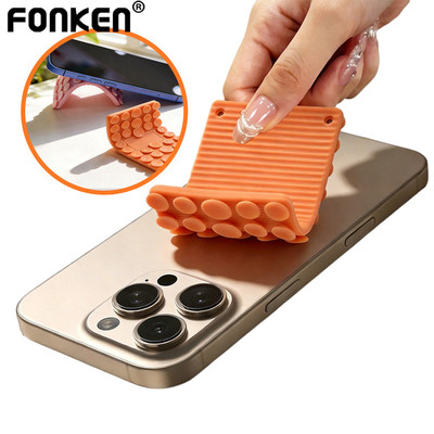 Fonken Điện Thoại Di Động Cốc Hút Silicon Vuông Điện Thoại Di Động Vỏ Đơn Mặt Cốc Hút Chống Trơn Trượt Giá Đỡ Gắn