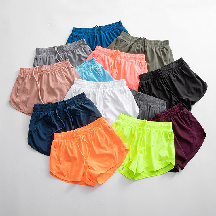 lu-lu Women's sports shorts, anti-exposure, two-in-one running shorts, summer thin quick-dry outdoor