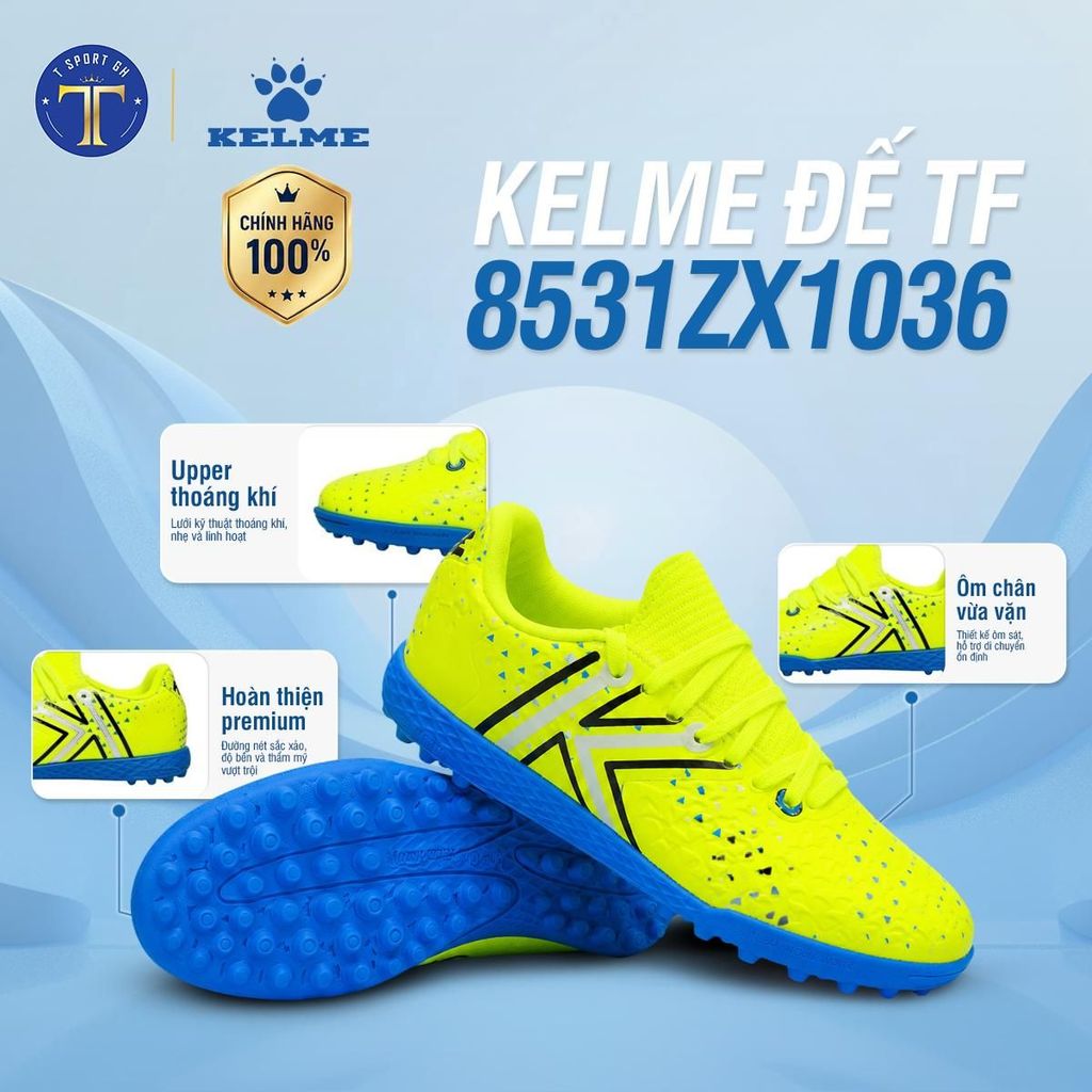 [Chính hãng] Giày bóng đá Kelme Đế TF 8531ZX1036