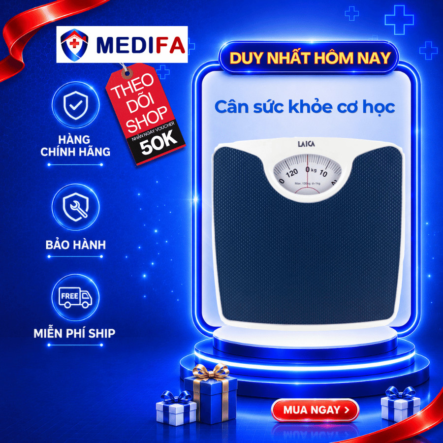 Cân sức khỏe cơ học Laica PS2018 độ chính xác cao, dùng cho cả người lớn và trẻ em, cân tối đa 130kg