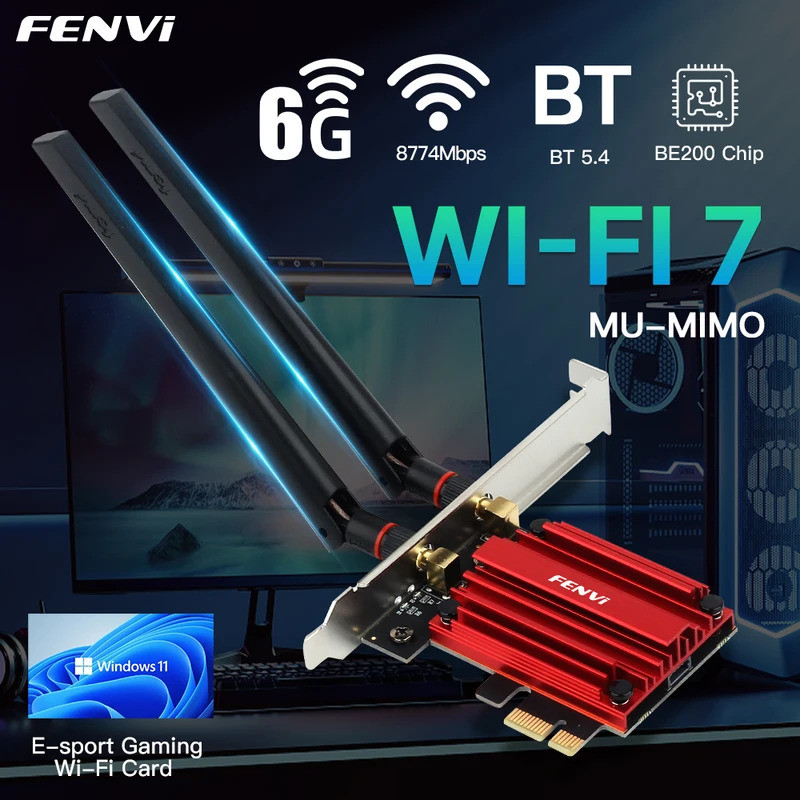 FENVI Wi-Fi 7 FV-BE200 PCI-E Bộ chuyển đổi 8774Mbps BE200NGW BT5.4 Tri Band 2.4G / 5G / 6GHz Bộ chuy