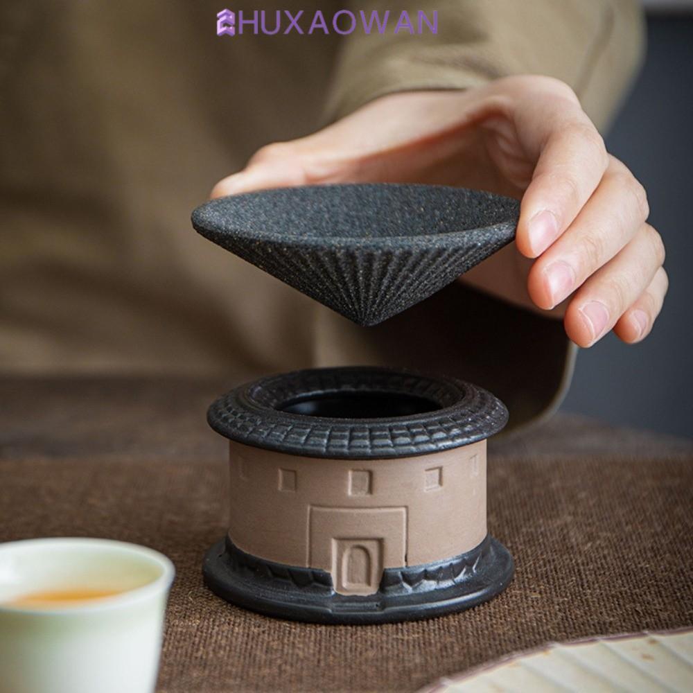 ZHUXAOWAN Bộ lọc cà phê gốm siêu nhỏ, Lễ trà Bộ lọc trà Hakka Tulou không xốp, Tòa nhà Hakka có thể 