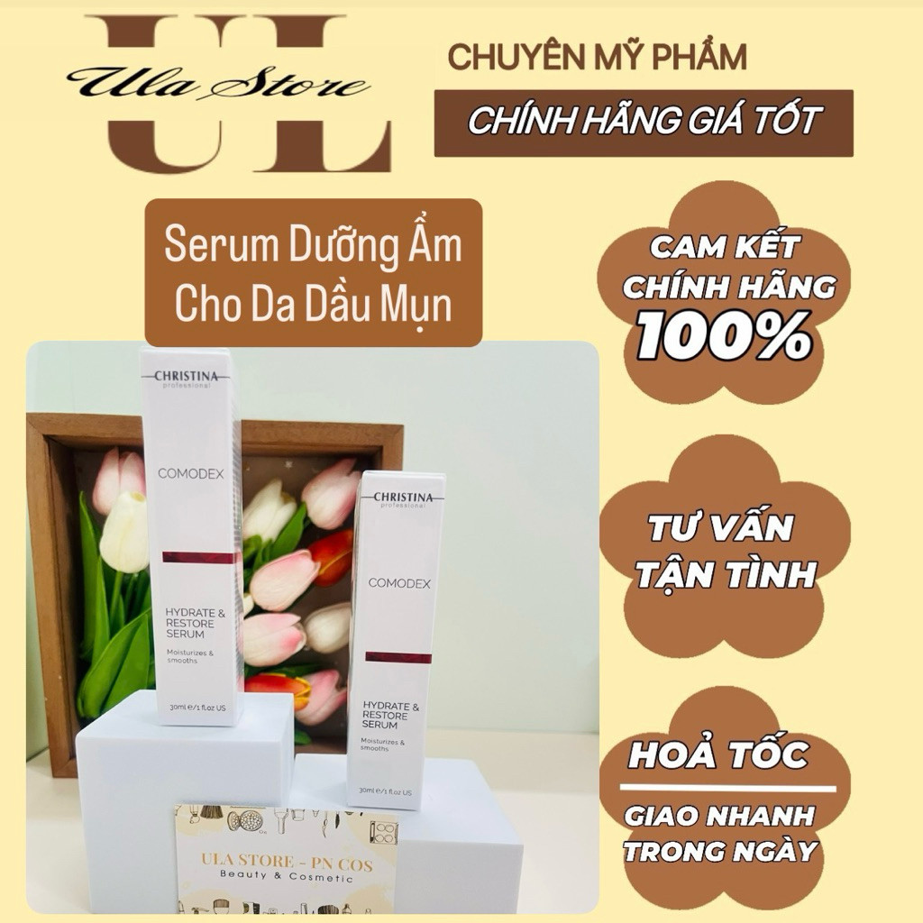 Serum Cấp Ẩm Cho Da Dầu Mụn Christ/ina Comodex Hydrate & Restore Serum-Ula Storee