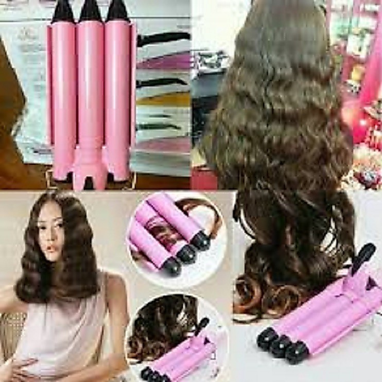 Máy uốn tóc gợn sóng 3 trục . máy tạo kiểu tóc chuyên nghiệp 25cm