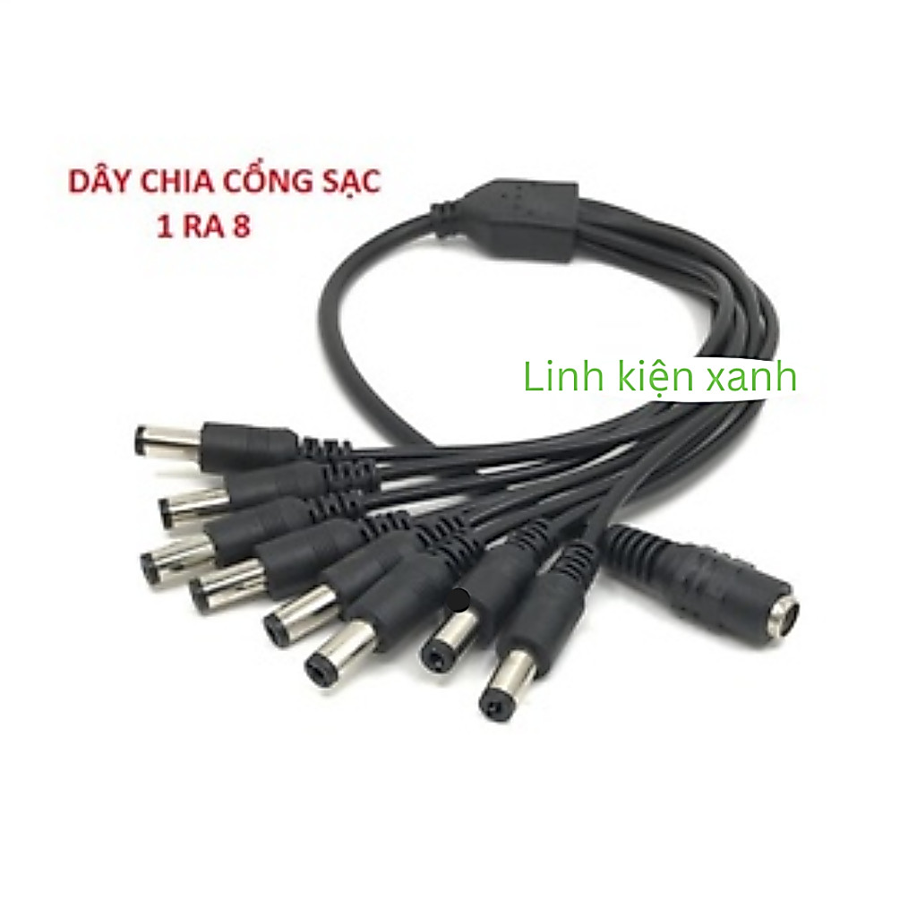 Dây chia nguồn DC 1 ra 2 và 1 ra 8 chân 5.5x2.1mm