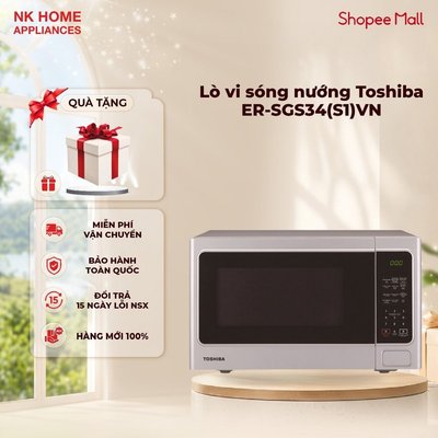 Lò vi sóng nướng Toshiba ER-SGS34(S1)VN – 34L, 1000W, 2 chế độ nướng - Bảo hành 12 tháng