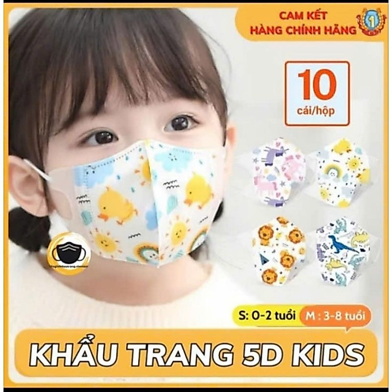SET 100 cái Khẩu Trang 5D Trẻ em KHẨU TRANG CHO BÉ Từ 0-9 Tuổi Khẩu Trang 3…