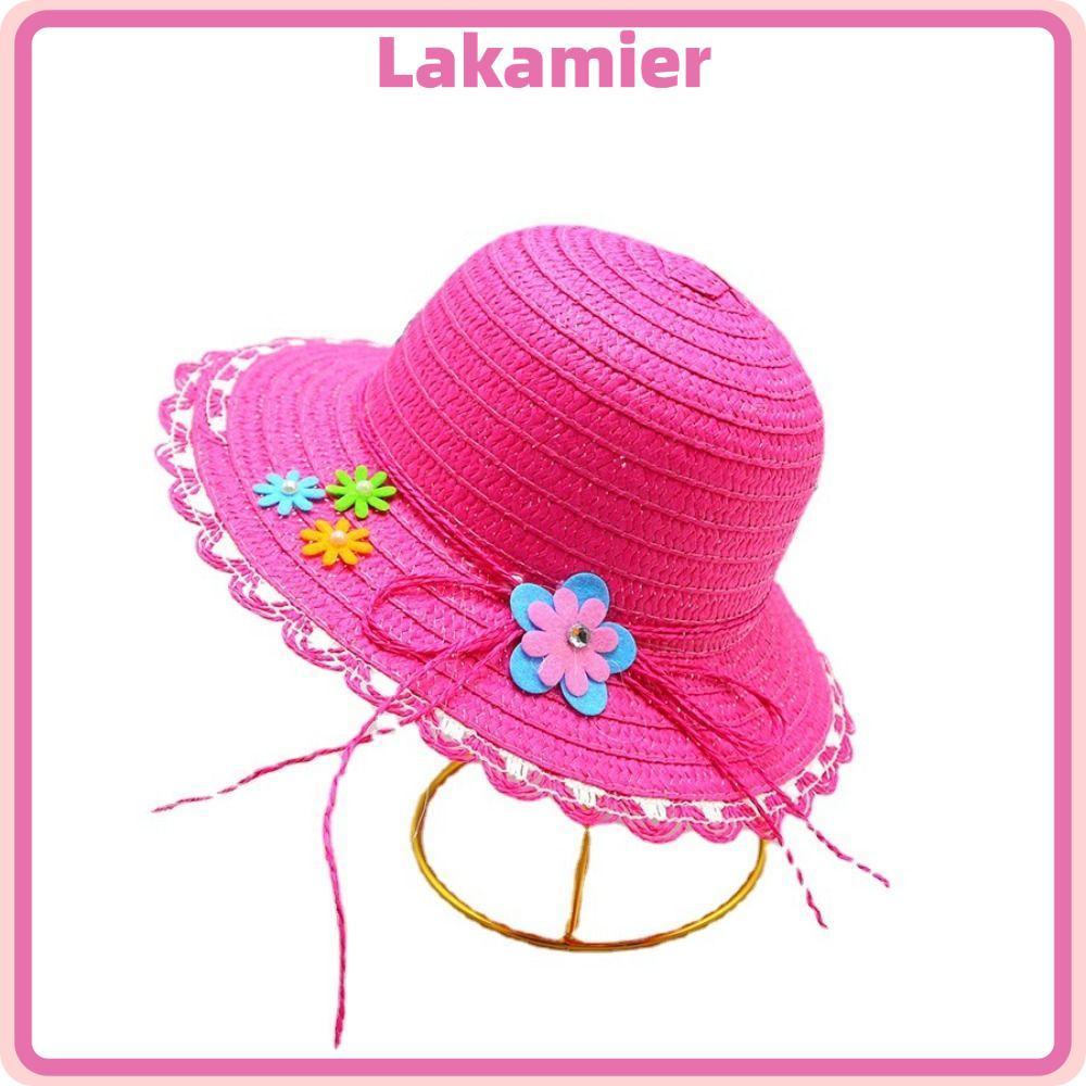 Mũ Rơm LAKA, Mũ Chống Nắng Vành Rộng 3-7Year, Mũ Xô Trang Trí Hoa Handmade Ngọt Ngào Mùa Hè
