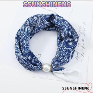 Khăn lụa SSUNSHINEN6, Khăn quàng cổ in khóa, Khăn quàng cổ mỏng mềm nhẹ dành cho nữ