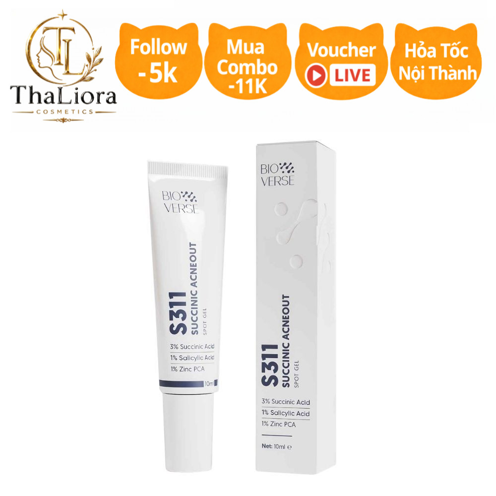 Gel chấm mụn Bioverse S311 Succinic Acneout hỗ trợ giảm mụn và se cồi mụn