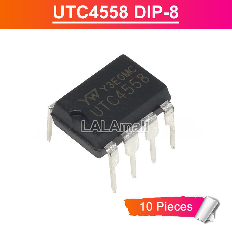 10 Chiếc UTC4558 DIP8 UTC 4558 DIP Bộ Khuếch Đại Hoạt Động Kép Chip IC Mới Ban Đầu