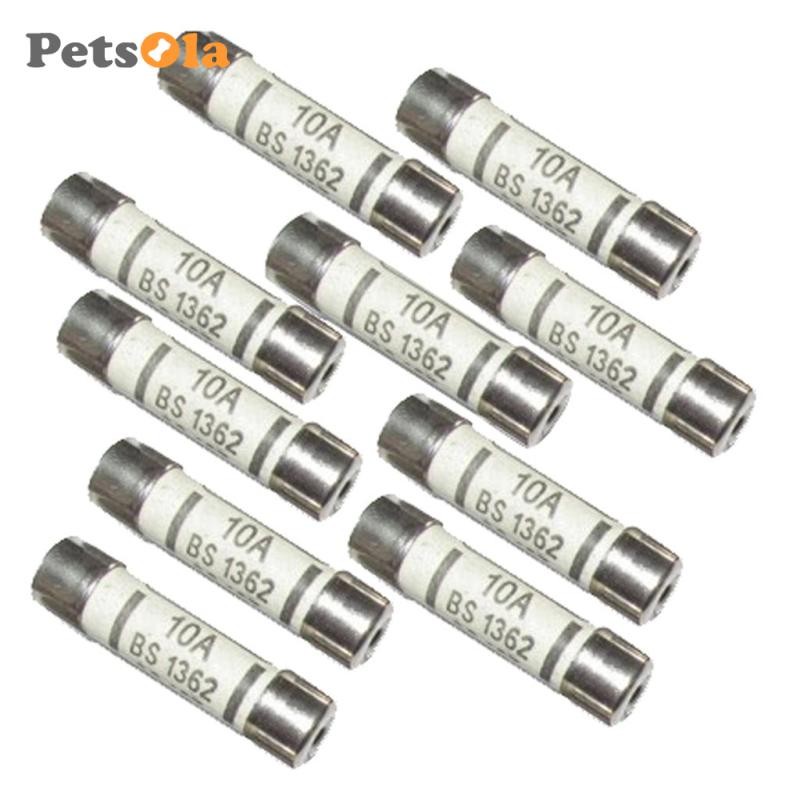 10x Cầu Chì Gốm Cầu Chì Ống BS1362 10A Điện Văn Phòng Tại Nhà Phích Cắm Chính