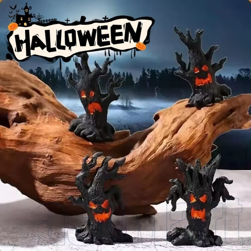 Bộ Bức Tượng Dryad Ma Quái Cho Halloween - 1-4 Cái Đồ Trang Trí Bằng Nhựa Đáng Sợ, Hoàn Hảo Cho Màn 