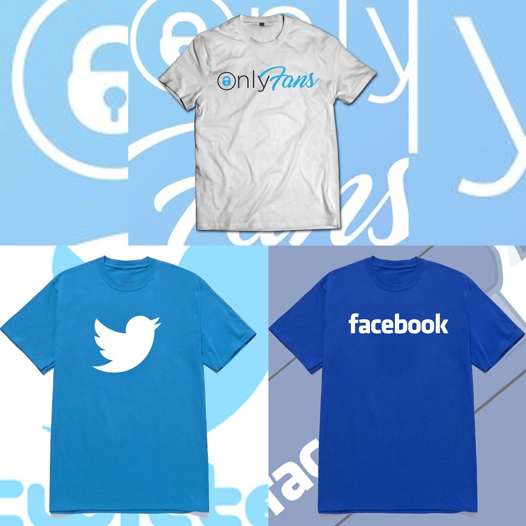 Áo sơ mi S-5XL​Căng da​Họa Tiết Logo Xanh twitter facebook onlyfans Cotton Rất Phổ Biến1 Áo Thun Quá