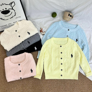 Mùa Thu Phong Cách Mới Phù Hợp Với Trẻ Em Thêu Xoắn Dệt Kim Cardigan Áo Khoác Bé Trai Phong Cách Mỏng Bé Gái