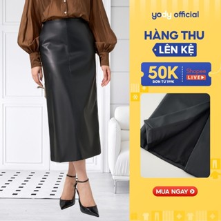 [Đồng giá] Chân váy da nữ YODY dáng dài sang trọng, thanh lịch CVN7180