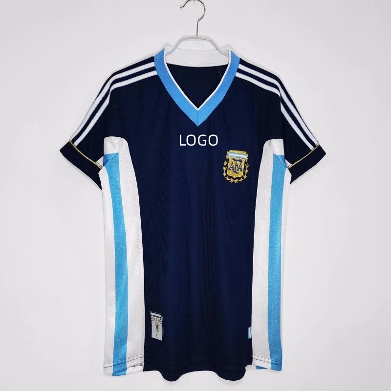 Áo thun nam ngắn tay sân khách Argentina 1998 Retro Edition