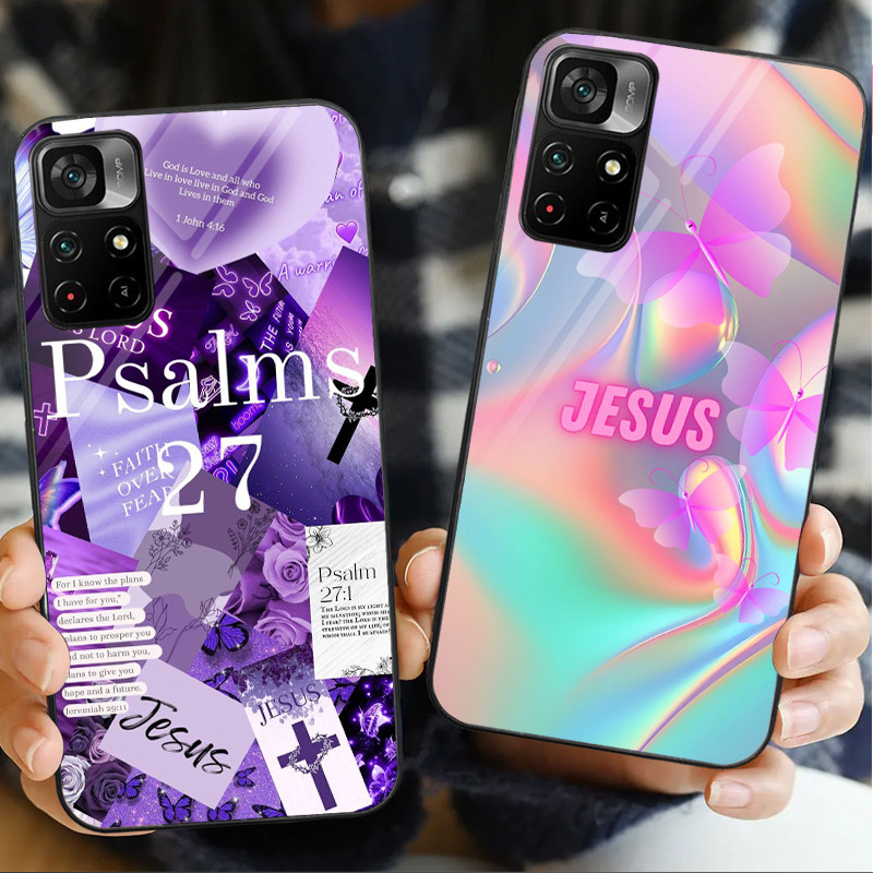 Ốp Điện Thoại Thủy Tinh jesus butterfly 01 Cho POCO F3 F4 F5 M3 M4 M5 M6 4G X3 X4 GT NFC X5 X6 PRO 5