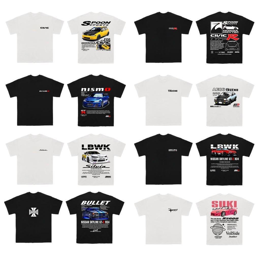 COD(Giao hàng 24 giờ) MIEMIE Honda Civic/NISMO GTR/AE86/LBWK/GTR/Suki Áo thun Unisex thời trang Cott