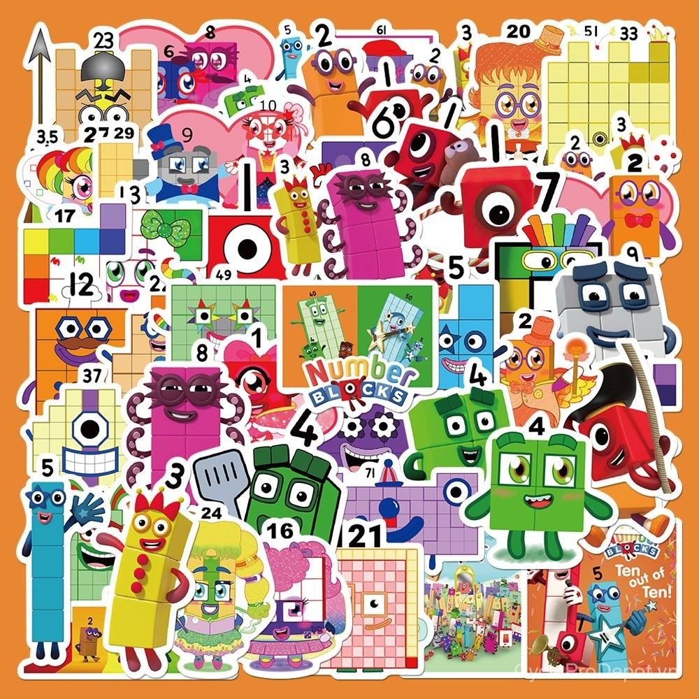 104 Numberblocks Numberblocks Tiếng Anh Số Khối Đồ Chơi Khai Sáng Miếng Dán Hoạt Hình Sơn Graffiti M