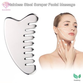 Heabety Thép không gỉ Gua Sha Dụng cụ chăm sóc da Bút châm cứu Làm săn chắc Massage da Làm đẹp Phản xạ mặt Thanh bấm huyệt cho cơ thể mắt và cổ mới