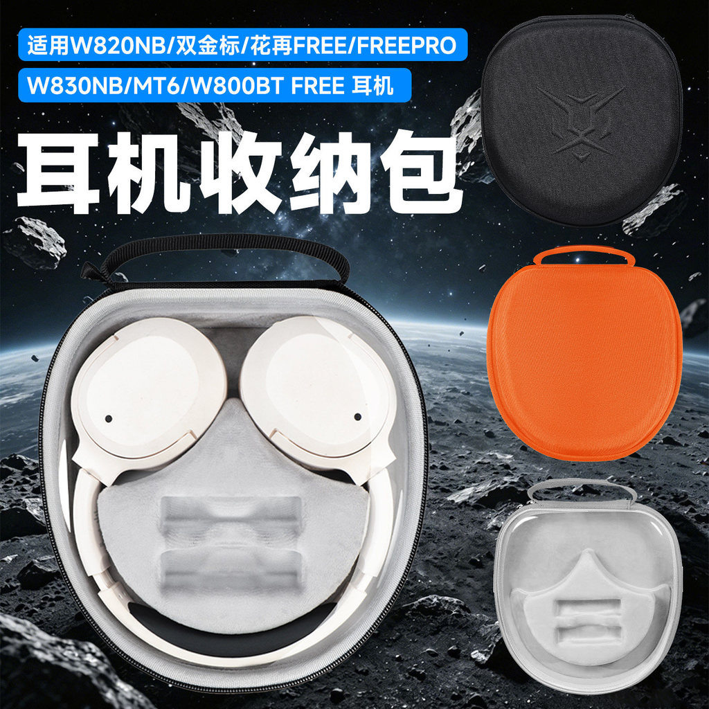 Thích hợp cho Edifier Edifier W830NB Túi đựng tai nghe w820nb Nhãn vàng kép Ba hộp lưu trữ nhãn vàng