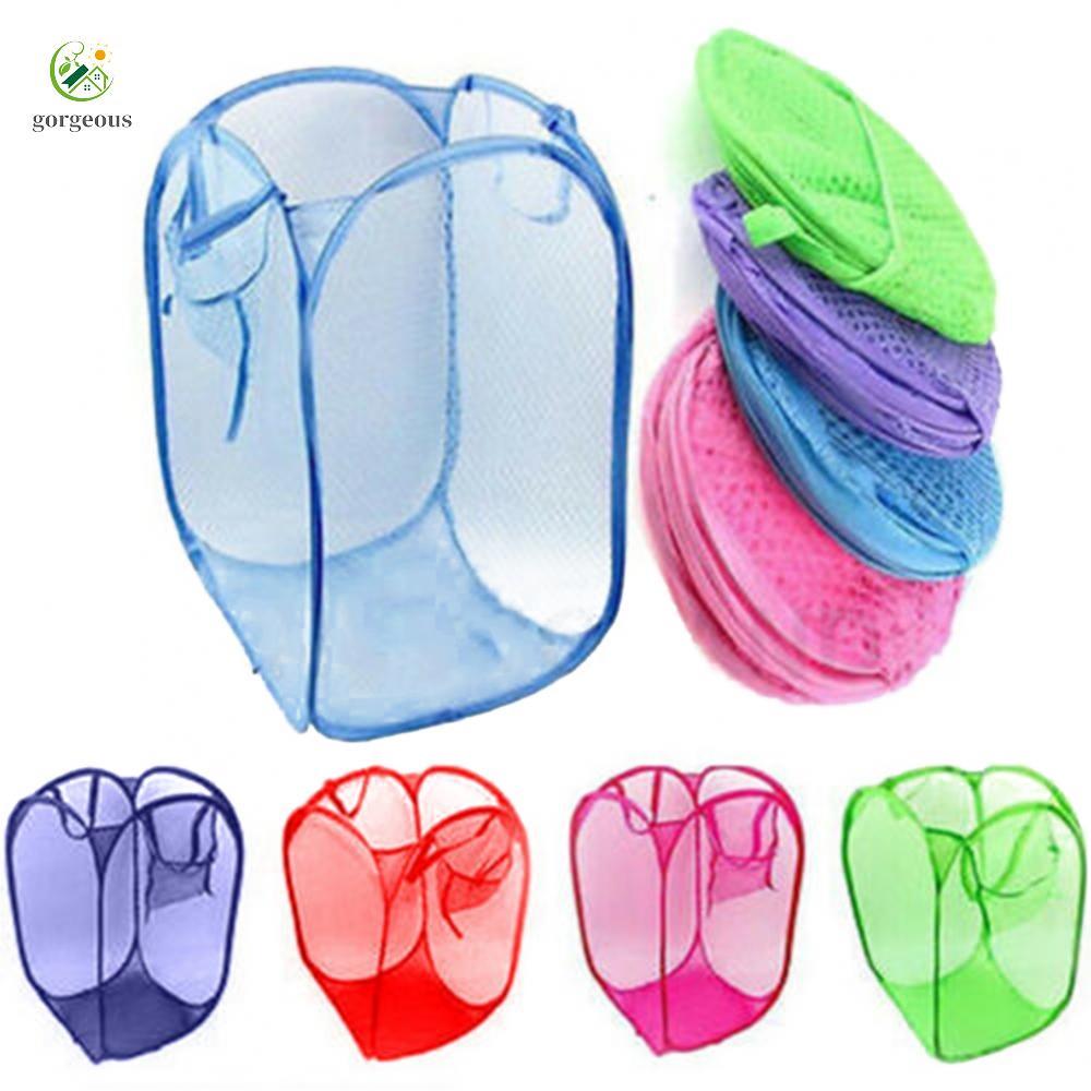 [FUXIN]Mesh Bag Clothes Basket Polyester Sorting Storage Sundries Toys Large Laundry