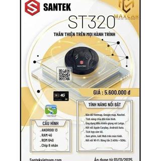 Android Box Santek ST320 cho ô tô - Android 13, RAM 4GB/ROM 64GB, Cắm Sim 4G, Vietmap
