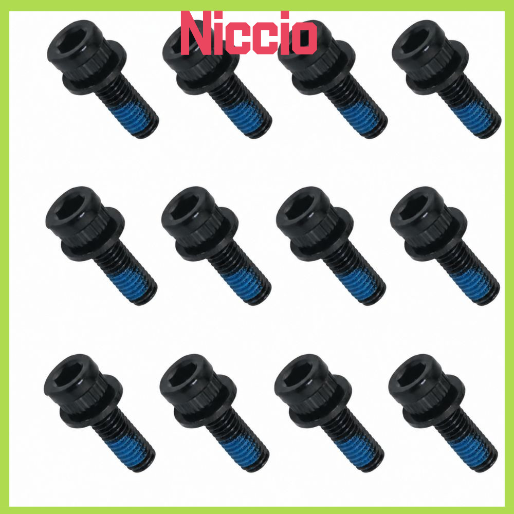 NICIO 12 Ốc vít gắn phanh đĩa, Bu lông kẹp phanh bằng thép Carbon cao M6x18mm, Đen M6 X 18mm Dễ dàng