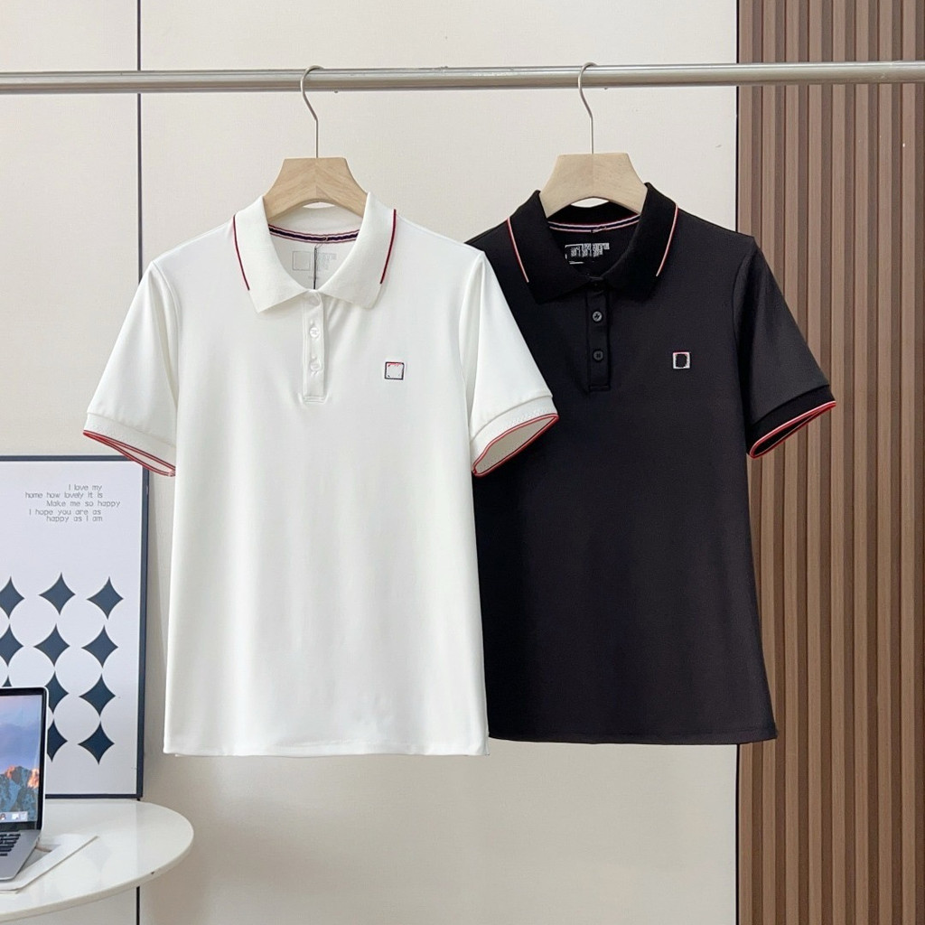 ORMD Feijia's contrasting red edges Polo Shirt lady New Summer Breathable Collared Embroidered Commu