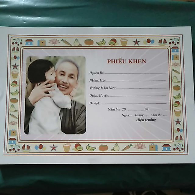 Phiếu khen mầm non (combo 100 tờ), a5