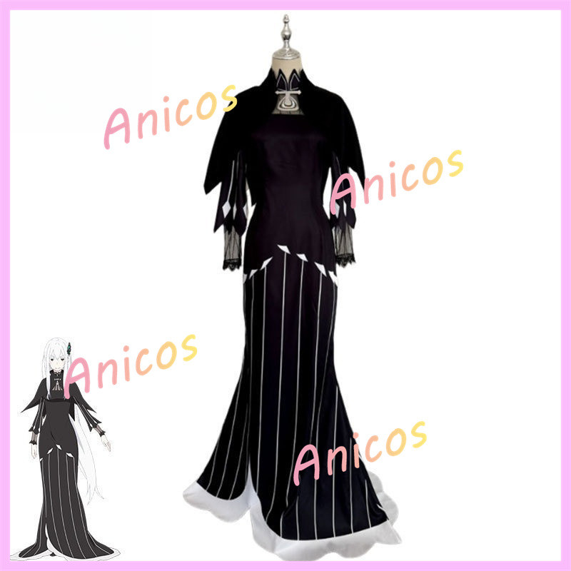 Re: zero Echidna Cosplay Đầm Full Trang Phục Bộ Cao Cấp Rezero Echidna Trang Phục Cho Anime Truyện T