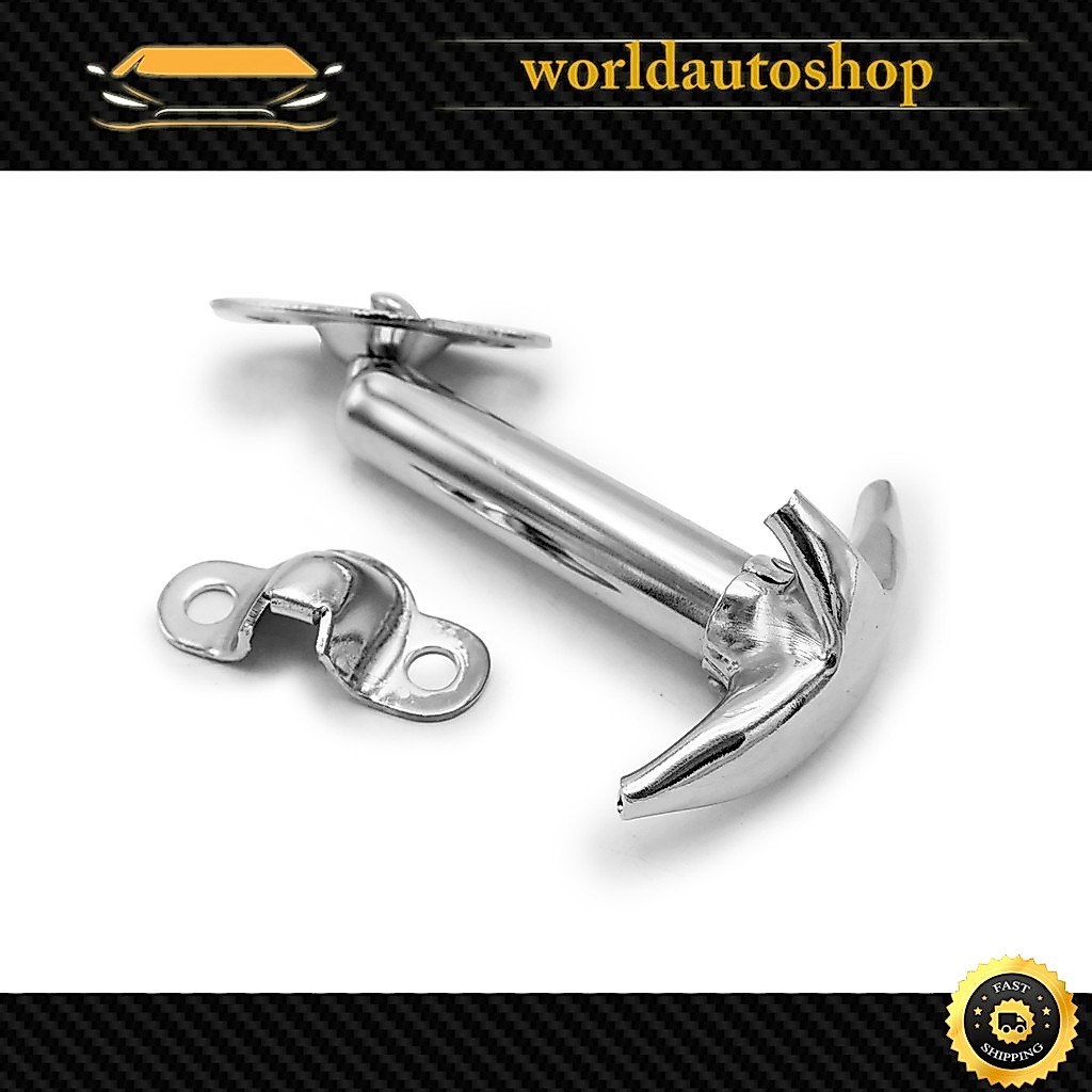 Kẹp thép để khóa mui xe phía trước + Mặt gắn vào 1 mảnh Hình dạng uốn cong mạ Chrome Toyota Land Cru