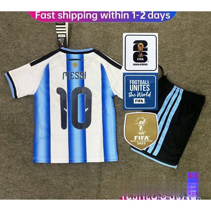 2026 Argentina MESSI 10 Bộ Áo Jersey Cao Cấp 2026 / 27 Argentina 3 Sao Cho Trẻ Em