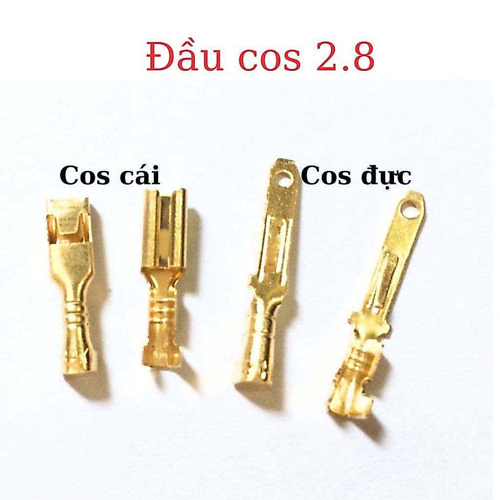 Đầu cos 2.8 - Đầu cos điện xe máy (100 chiếc), cos đồng mạ
