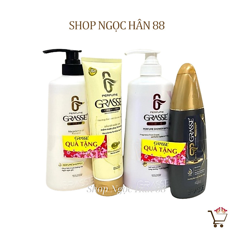 Dầu gội hương nước hoa Grasse 620ml+Dầu gội/Xả 215ml