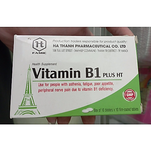 Vitamin B1 Hà Thành Hộp 100 viên - Vitamin B1 - Châu Ngân Pharma