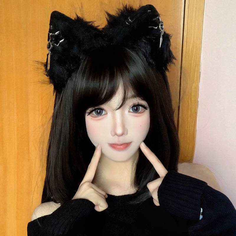 Wolf Ear Cosplay Cat Ears Headdress Plush Simulation Animal Ears Headband Accessories qHCK