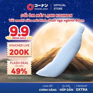 Gối ôm mát lạnh KOHNAN vải mochi siêu mát hình chuối ngộ nghĩnh 80cm