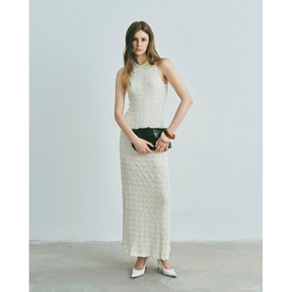 [DEZUS] Đầm/váy Trắng Kem Nữ Cổ Sen Dáng Dài Đi Tiệc, Đính Đá Thủ Công Sang Trọng, Tinh Tế - YEWA DRESS - U3XW250502