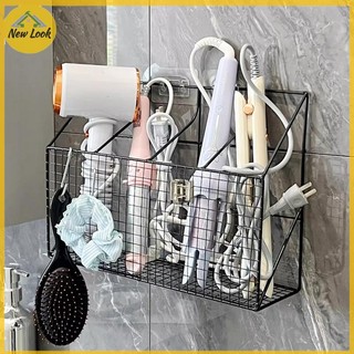 NewLook Giá đỡ máy sấy tóc treo tường Giá đỡ sắt uốn Dụng cụ tạo kiểu tóc có móc kệ Giá lưu trữ đa chức năng.