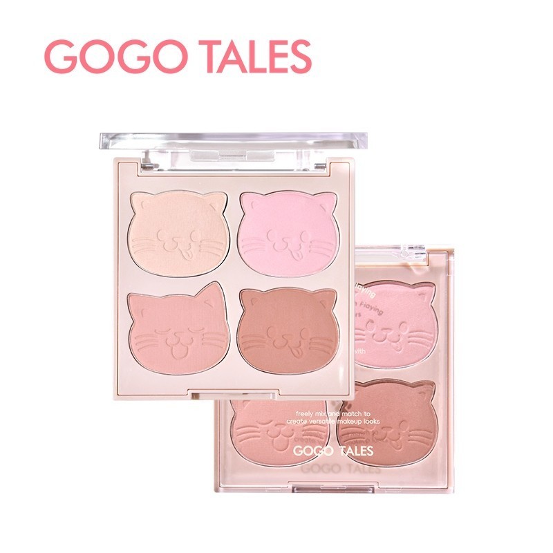 Phấn Má Hồng GOGO TALES GT772 4 Ô Mèo Đáng Yêu Lovely Cat Sweetish 10g | BigBuy360 - bigbuy360.vn