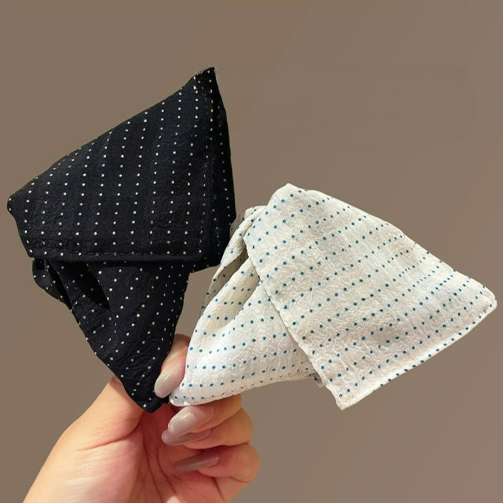 Kẹp tóc thanh lịch đen trắng điểm in - Phụ kiện tóc thời trang