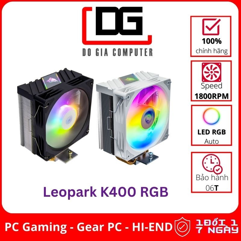 Tản Nhiệt tháp CPU Leopard K400 RGB  Hỗ trợ Socket 2011-3/ 2011 + 115x 1200 1700 4 ống đồng