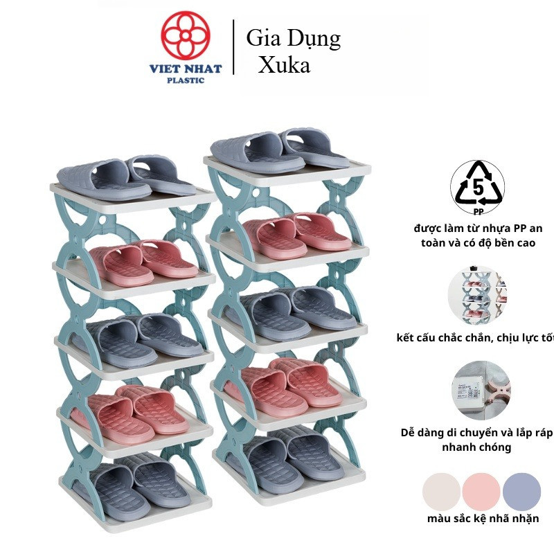 Kệ Để Giầy Dép Chữ X 5 Tầng 5582 Việt Nhật, Kệ X Dễ Tháo Lắp, Bền Đẹp, Chắc Chắn Chaien Decore