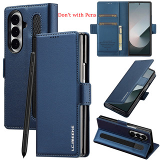  Ốp Điện Thoại Cho Samsung Galaxy Z Fold 7   Z Fold 3 4 5 6 5G Bao Da Lật Từ Tính Có Khe Cắm Thẻ 